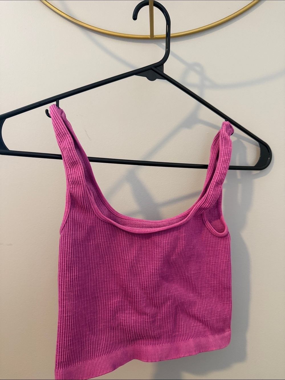 FP movement Ribbed Pink Tank Crop Top